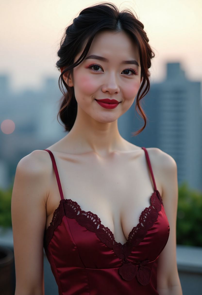 雨后街道上独自行走的人影